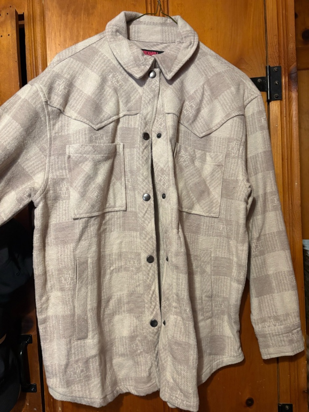 Wilsted Beige Plaid Lightweight Shacket Jacket - Women's